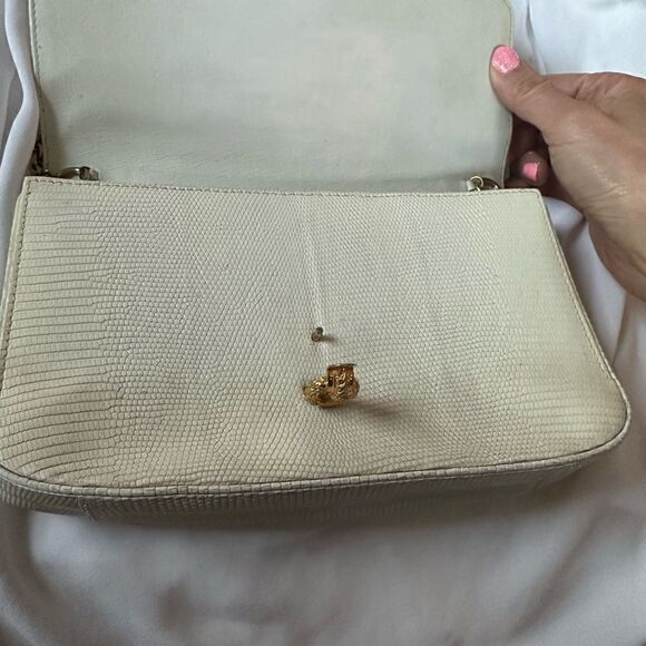 Beautiful Gucci white lizard gold closures chain strap, 80's - Picture 8 of 16